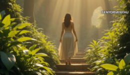 Nő sétál az erdőben egy lépcsőn - Spirituális gyakorlat: Napi szokások kialakítása